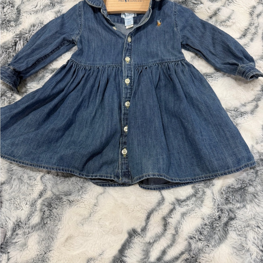 Ralph Lauren Blue Denim Shirt with Embroidered Logo